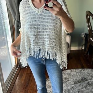 Shore line fringe pullover